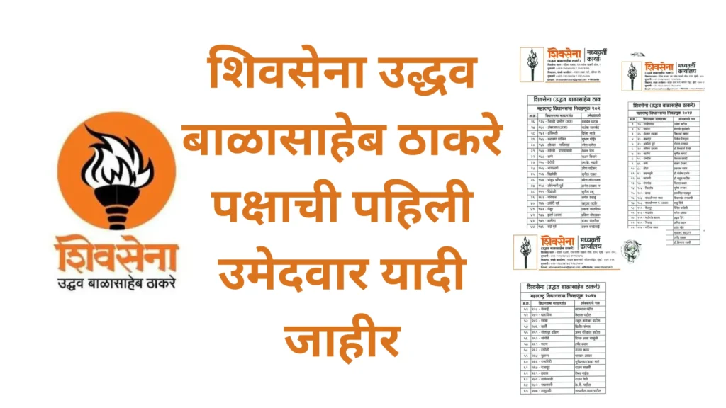 First Candidate List of Shivsena Uddhav Balasaheb Thackeray Party